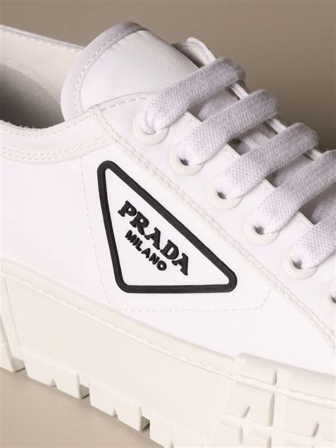 prada women white sneaker|prada denim sneakers.